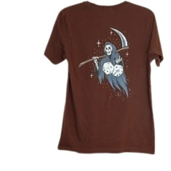 Taco Tuesday Mens Grim Reaper Rolling Dice Graphic T-Shirt Tee M - Picture 1 of 3